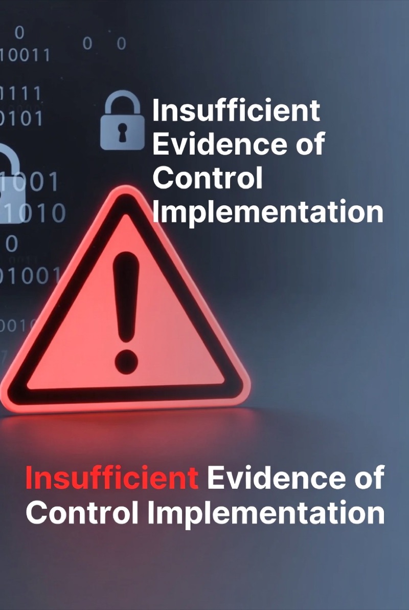 CMMC insufficient evidence of control implementation