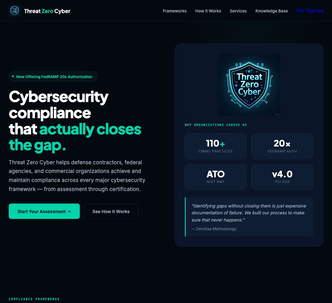 Threat Zero Cyber website launch
